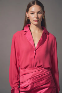 Magenta Satin Blouse