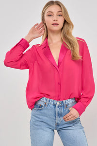 Magenta Satin Blouse