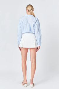 Pleated White Skort