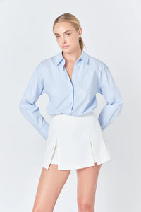 Pleated White Skort