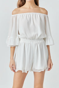 White Of Shoulder Romper